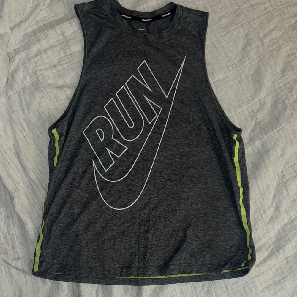 Nike Dri Fit Gray Sleeveless RUN Tank Top